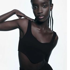 zara seamless corset crop top